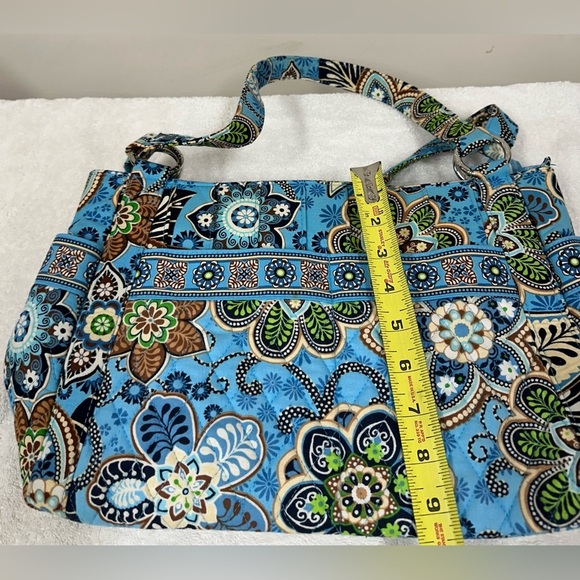 Vera Bradley Women’s Floral Blue and Green Women's Bag Tote Purse - Picture 9 of 10